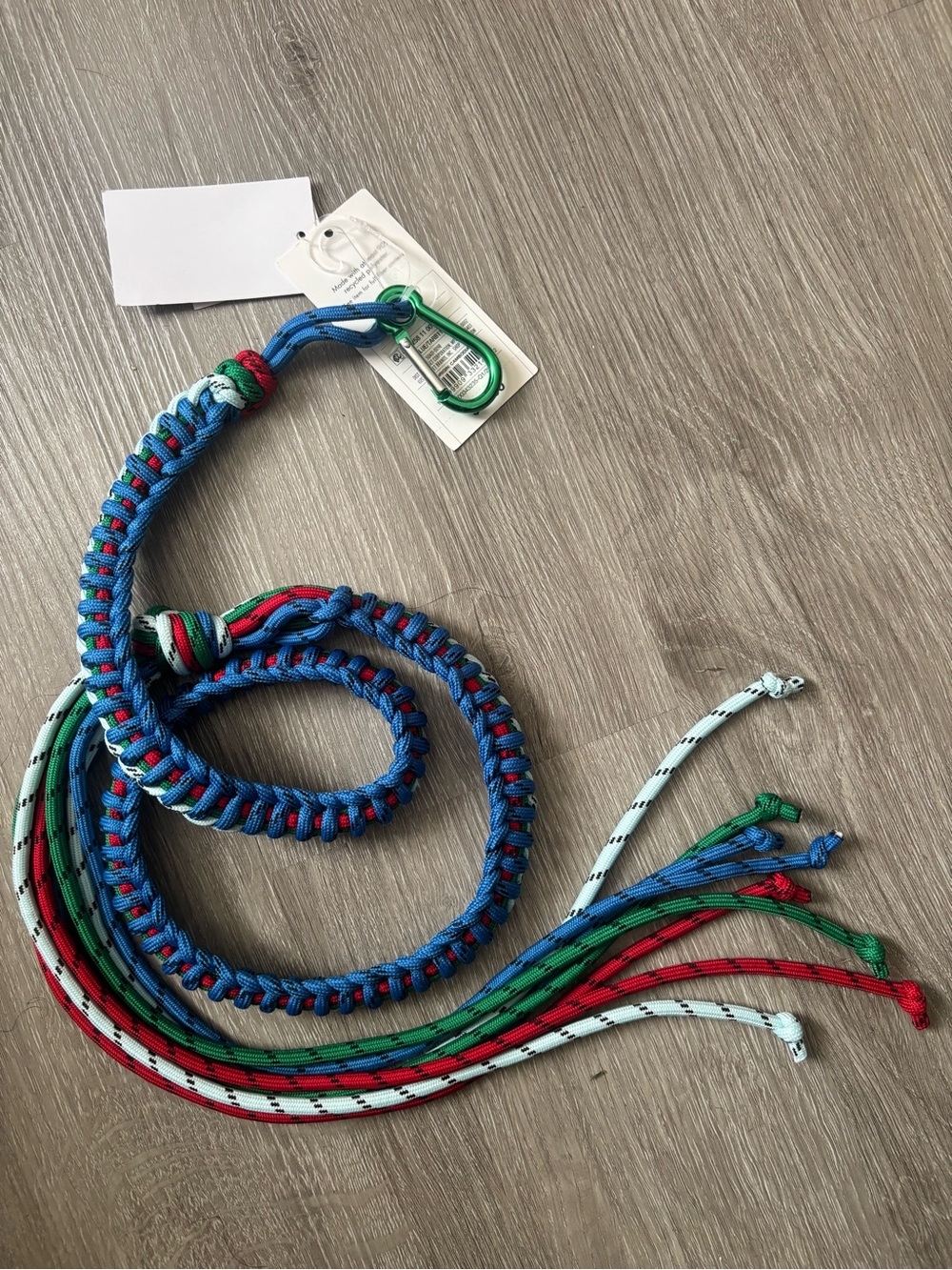 Rosie Assoulin Adult Braided Paracord Lanyard in Blue, Red, Green, White